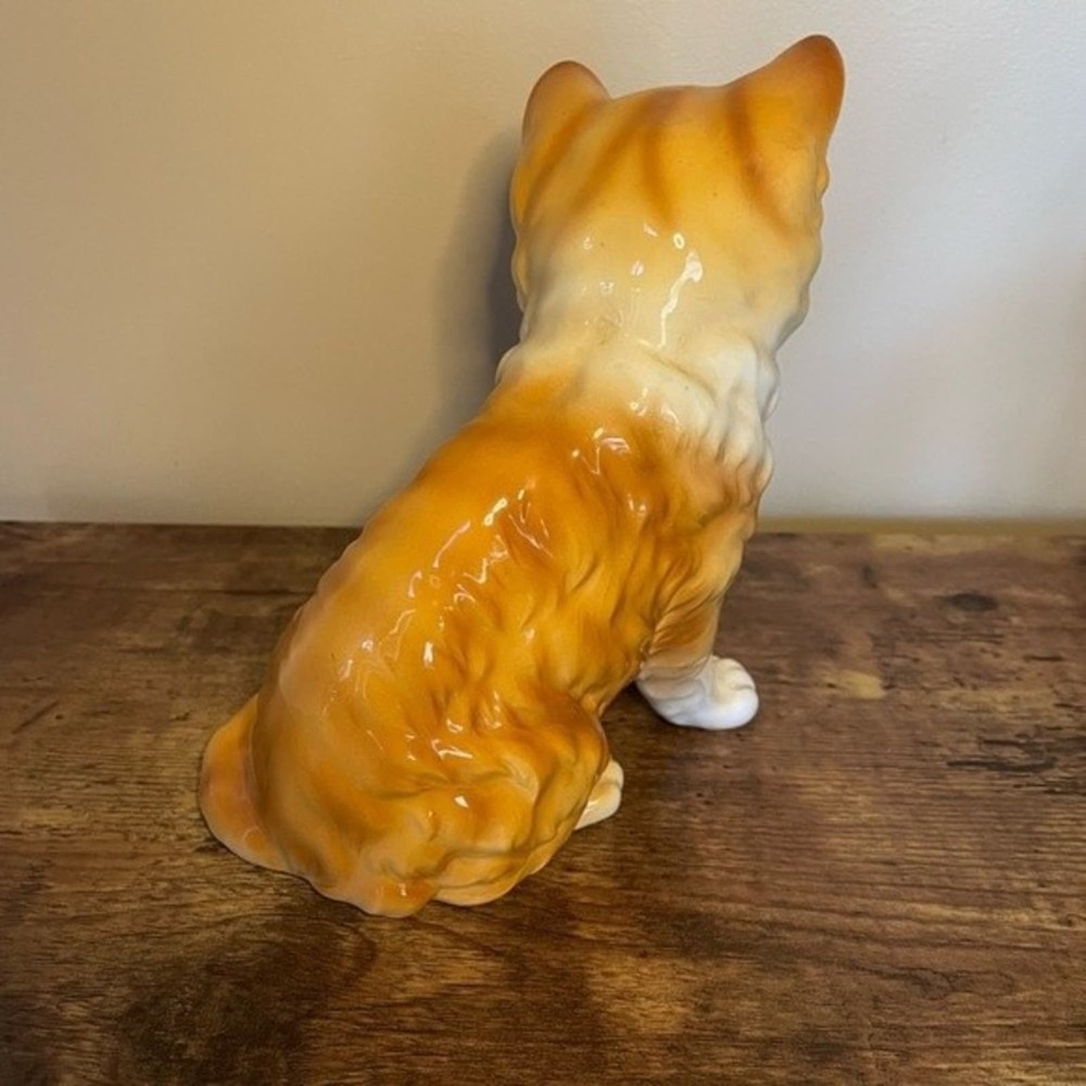 Ceramics/Porcelain Cat Figure White Orange Striped‎ Rare Andrea by Sadek 1960's - Picture 5 of 5